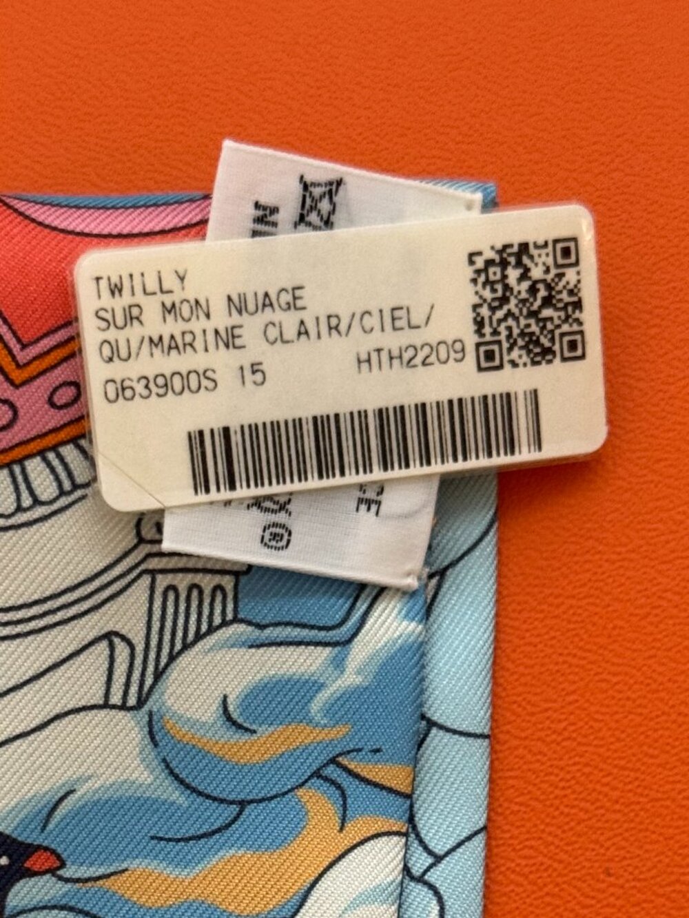 Hermes Twilly Sur Mon Nuage Blue Silk Scarf - Picture 4 of 6